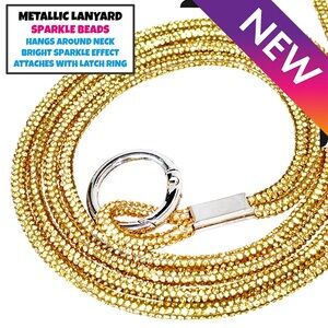 Metallic Sparkle Lanyard Key Holder GOLD